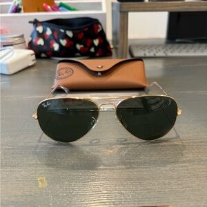 Ray-Ban gold aviator sunglasses